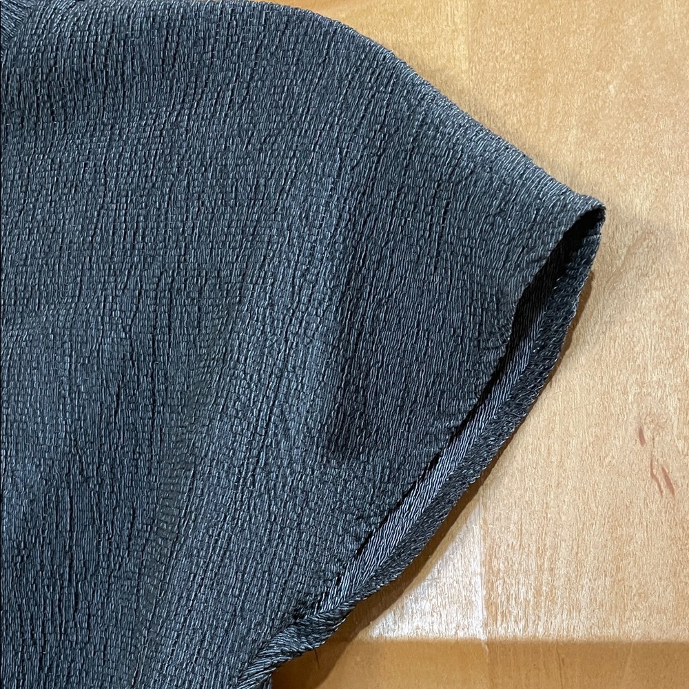 Zara Black Textured Mock Neck Short Sleeve Top - Picture 5 of 7